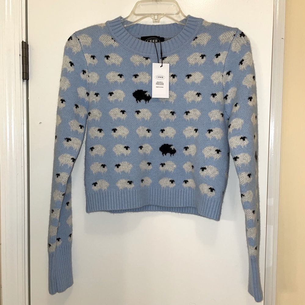 Cider blue sweater with sheep 🐑-NWT
